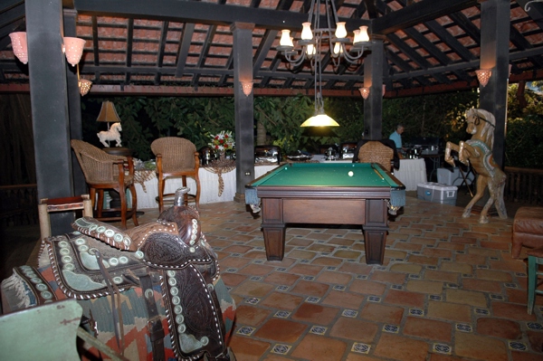 Pool room with saddle