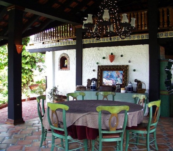 Portion of dining area by day